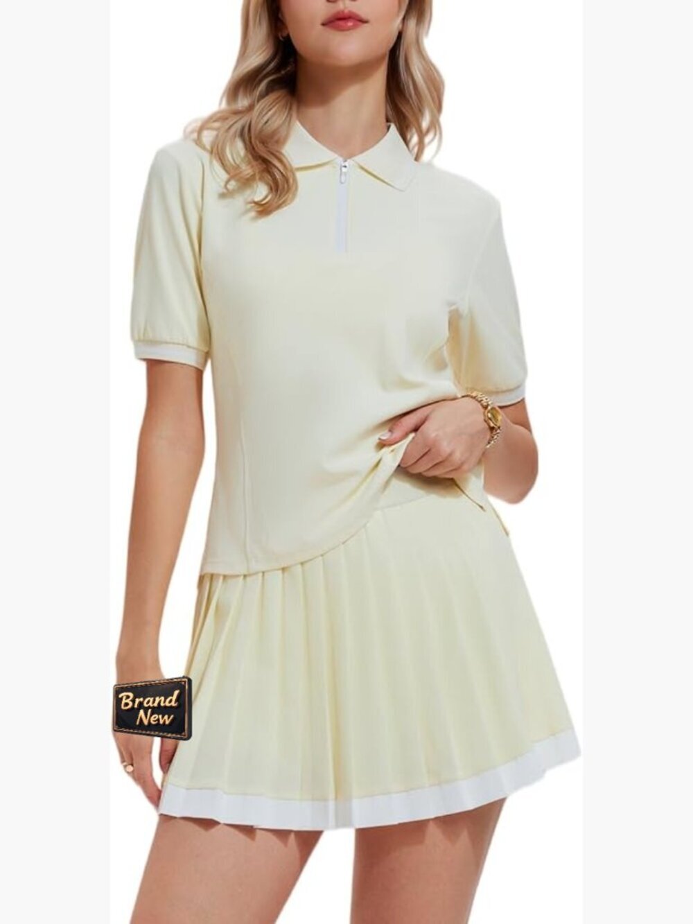 Women's 2-Piece Tennis Skirt Set with Built-In Shorts & Pockets - Picture 1 of 7